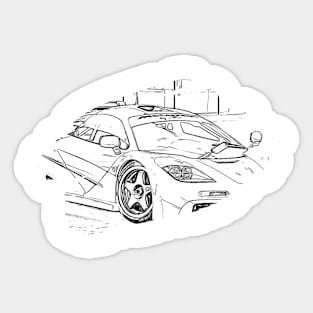 F1 GTR Art Splash Print Wireframe Sticker